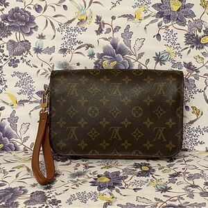Louis Vuitton Brown Monogram Wristlet Clutch